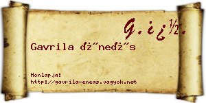 Gavrila Éneás névjegykártya
